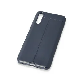 Newface Huawei P Smart S Kılıf Focus Derili Silikon - Lacivert