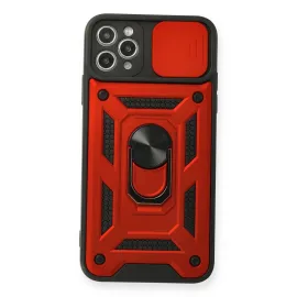 Newface Iphone 11 Pro Kılıf Pars Lens Yüzüklü Silikon - Kırmızı