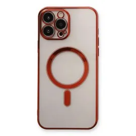 Newface Iphone 13 Pro Max Kılıf Magneticsafe Lazer Silikon - Kırmızı