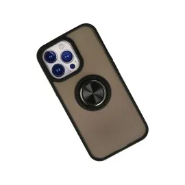 Newface Iphone 13 Pro Max Kılıf Montreal Yüzüklü Silikon Kapak - Siyah