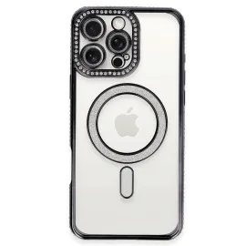 Newface Iphone 16 Pro Max Kılıf Joke Simli Magneticsafe Kılıf - Gri