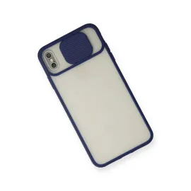 Newface Iphone Xs Max Kılıf Palm Buzlu Kamera Sürgülü Silikon - Lacivert