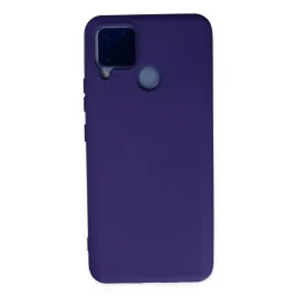 Newface Realme C15 Kılıf Nano Içi Kadife Silikon - Mor