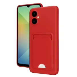 Newface Samsung Galaxy A06 Kılıf Kelvin Kartvizitli Silikon - Kırmızı