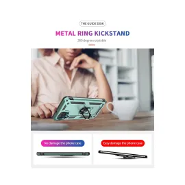 Newface Samsung Galaxy A22 Kılıf Sofya Yüzüklü Silikon Kapak - Yeşil