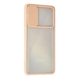 Newface Samsung Galaxy A71 Kılıf Palm Buzlu Kamera Sürgülü Silikon - Pembe