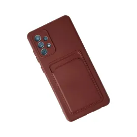 Newface Samsung Galaxy A72 Kılıf Kelvin Kartvizitli Silikon - Bordo