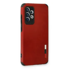 Newface Samsung Galaxy A73 5G Kılıf Loop Deri Silikon - Kırmızı