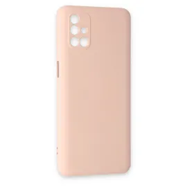 Newface Samsung Galaxy M31S Kılıf Nano Içi Kadife Silikon - Pudra