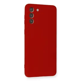 Newface Samsung Galaxy S21 Plus Kılıf Nano Içi Kadife Silikon - Kırmızı
