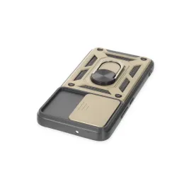 Newface Samsung Galaxy S24 Kılıf Pars Lens Yüzüklü Silikon - Gold