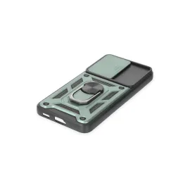 Newface Samsung Galaxy S24 Kılıf Pars Lens Yüzüklü Silikon - Yeşil