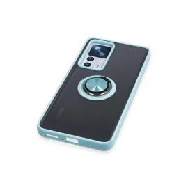 Newface Xiaomi Mi 12T Pro Kılıf Montreal Yüzüklü Silikon Kapak - Buz Mavi