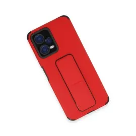 Newface Xiaomi Poco X5 5G Kılıf Mega Standlı Silikon - Kırmızı