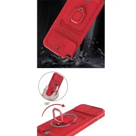 Newface Xiaomi Redmi Note 13 Pro 5G Kılıf Zuma Kartvizitli Yüzüklü Silikon - Pembe