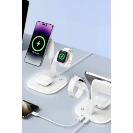 Newface Ym-Ud22 Kablosuz Şarj Masaüstü Set - Beyaz