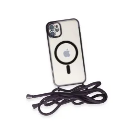 Newface Iphone 11 Kılıf Divo Lazer Askılı Magsafe Kapak - Derin Mor