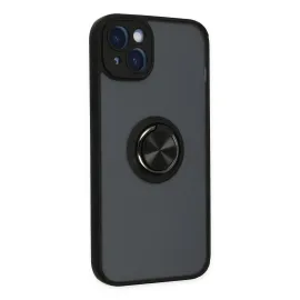 Newface Iphone 14 Kılıf Montreal Yüzüklü Silikon Kapak - Siyah