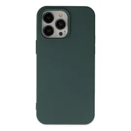 Newface Iphone 14 Pro Kılıf Nano Içi Kadife Silikon - Koyu Yeşil
