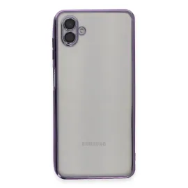 Newface Samsung Galaxy A04 Kılıf Razer Lensli Silikon - Mor