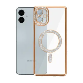 Newface Samsung Galaxy A06 Joke Simli Magneticsafe Kılıf - Gold