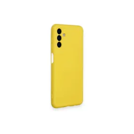 Newface Samsung Galaxy A14 4G Kılıf Nano Içi Kadife Silikon - Sarı
