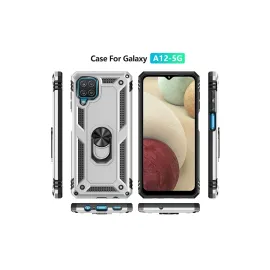 Newface Samsung Galaxy A22 Kılıf Sofya Yüzüklü Silikon Kapak - Gümüş