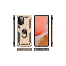 Newface Samsung Galaxy A72 Kılıf Sofya Yüzüklü Silikon Kapak - Gold