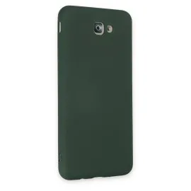Newface Samsung Galaxy J7 Prime Kılıf Nano içi Kadife Silikon - Koyu Yeşil