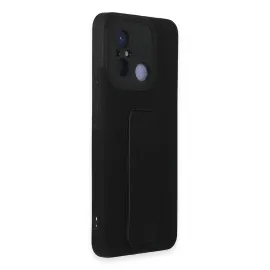 Newface Xiaomi Redmi 12C Kılıf Mega Standlı Silikon - Siyah