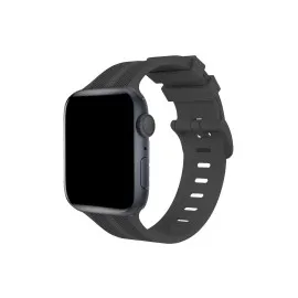 Newface Apple Watch 38Mm Kr408 Çizgili Silikon Kordon - Koyu Gri