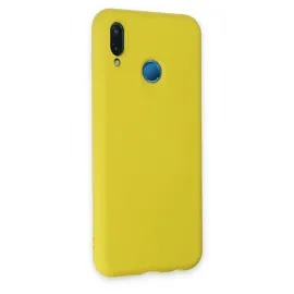 Newface Huawei P20 Lite Kılıf Nano Içi Kadife Silikon - Sarı