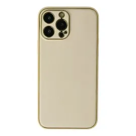 Newface Iphone 13 Pro Kılıf Coco Deri Silikon Kapak - Gold