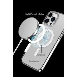 Newface Iphone 14 Pro Kılıf Tron Şeffaf Magsafe Kapak - Mavi