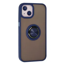 Newface Iphone 15 Kılıf Montreal Yüzüklü Silikon Kapak - Lacivert