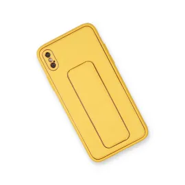 Newface Iphone Xs Max Kılıf Coco Deri Standlı Kapak - Sarı