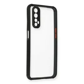 Newface Realme 7 Kılıf Miami Şeffaf Silikon - Siyah