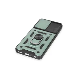 Newface Realme C35 Kılıf Pars Lens Yüzüklü Silikon - Yeşil