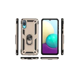 Newface Samsung Galaxy A02 Kılıf Sofya Yüzüklü Silikon Kapak - Gold