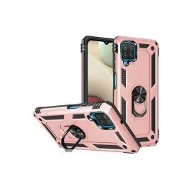 Newface Samsung Galaxy A12 Kılıf Sofya Yüzüklü Silikon Kapak - Rose