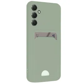 Newface Samsung Galaxy A16 5G Kılıf Kelvin Kartvizitli Silikon - Su Yeşili