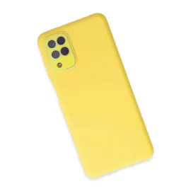 Newface Samsung Galaxy A22 Kılıf Lansman Glass Kapak - Sarı