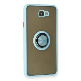 Newface Samsung Galaxy J7 Prime Kılıf Montreal Yüzüklü Silikon Kapak - Buz Mavi