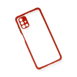 Newface Samsung Galaxy M51 Kılıf Miami Şeffaf Silikon - Kırmızı