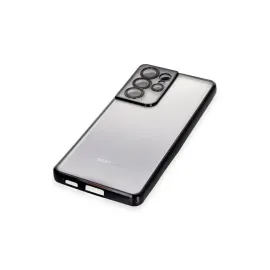 Newface Samsung Galaxy S21 Ultra Kılıf Razer Lensli Silikon - Siyah