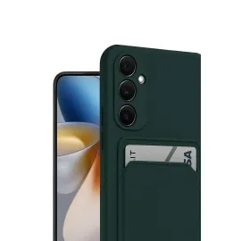 Newface Samsung Galaxy S24 Fe Kılıf Kelvin Kartvizitli Silikon - Koyu Yeşil