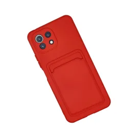 Newface Xiaomi Mi 11 Lite Kılıf Kelvin Kartvizitli Silikon - Kırmızı