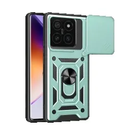 Newface Xiaomi Mi 14T Pro Kılıf Pars Lens Yüzüklü Silikon - Yeşil