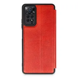 Newface Xiaomi Redmi Note 12 Pro 4G Kılıf Flip Cover - Kırmızı