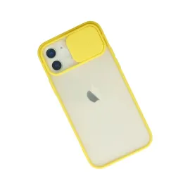 Newface Iphone 12 Kılıf Palm Buzlu Kamera Sürgülü Silikon - Sarı